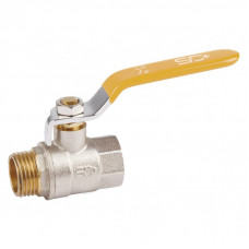 Кран кульовий для газу Base 1/2"ВЗ прямий, латун. нікел., PN40, важіль SD605G15 Thermo Alliance