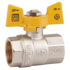 Кран кульовий SD Plus 1" ВР для газу (метелик) SD602NG25PN40