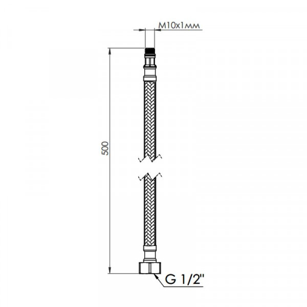 Шланг для змішувача Forte 50 см, NYLON, М10х1/2"В (пара) SF390W50 Thermo Alliance